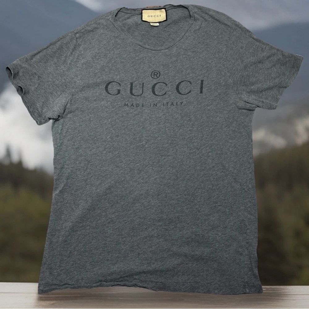 Gucci Gray Short Sleeve Tee Minimalist Design